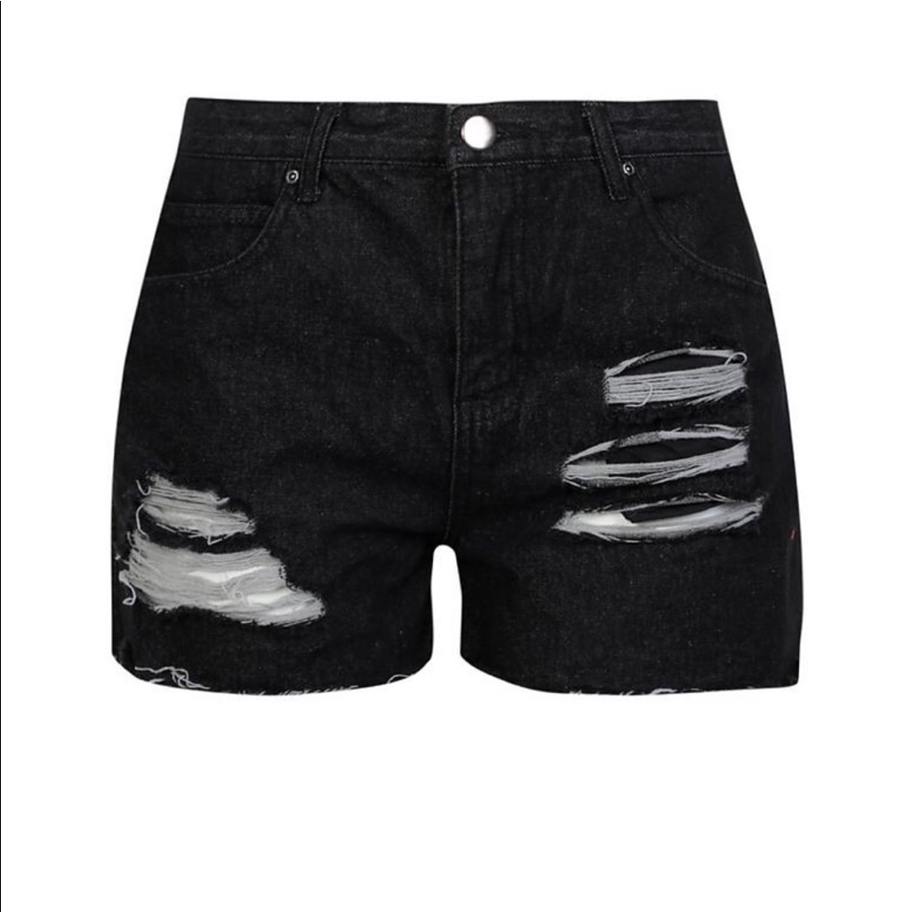 Plus Detail Fray Hem Denim Short